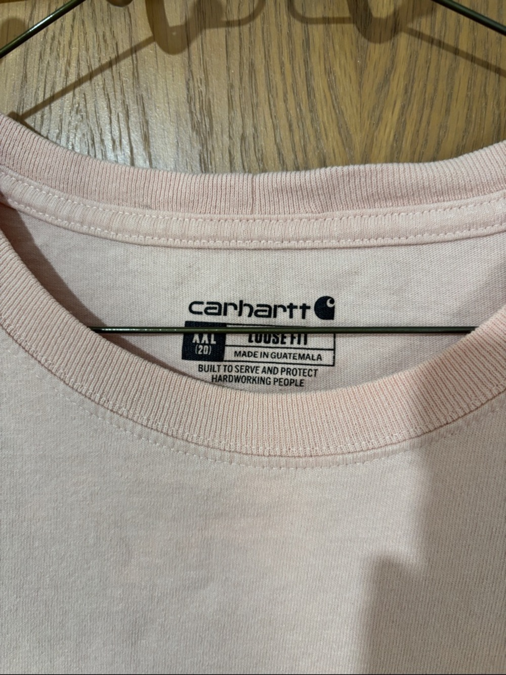 Carhartt Short-Sleeve Pocket T-Shirt in Pale Pink loose fit women’s XXL - Picture 3 of 6